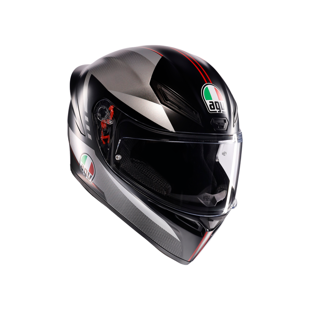 フルフェイスヘルメット | K1 S AGV JIST Asian Fit 034-LAP MATT BLACK/GREY/RED SG認証