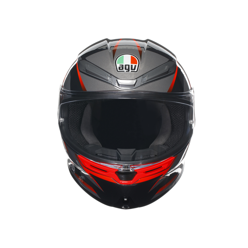 フルフェイスヘルメット | K6 S AGV JIST MPLK Asian Fit  014-SLASHCUT BLACK/GREY/RED   SG認証